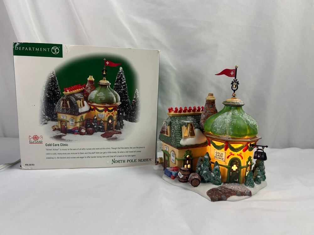 Dept 56 Cold Care Clinic 56703 North Pole Elf Land Lighted Retired 1999 Box
